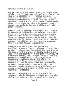 Canada–United States relations / Immigration to Canada / Persecution / Immigration law / Demography / Refugee / Immigration and Refugee Board of Canada / Canada and Iraq War resisters / Brian P. Goodman / Right of asylum / Forced migration / Human migration