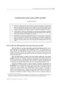 SOCIAL PROTECTION IN THE CONTEXT OF HIV AND AIDS – 155  Social Protection in the Context of HIV and AIDS* Ann Nolan, Irish Aid  