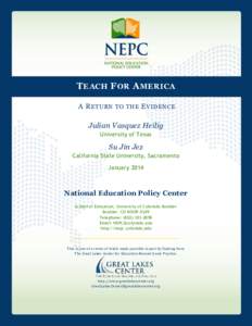 Education / Teach For America / National Education Policy Center / Wendy Kopp