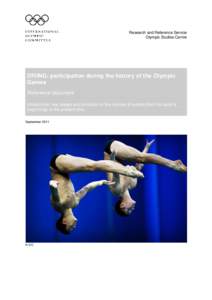 Research and Reference Service Olympic Studies Centre DIVING: participation during the history of the Olympic Games Reference document
