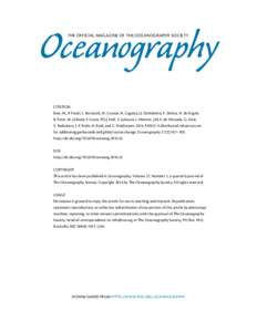 Oceanography THE OFFICIAL MAGAZINE OF THE OCEANOGRAPHY SOCIETY CITATION Best, M., P. Favali, L. Beranzoli, M. Cannat, N. Cagatay, J.J. Dañobeitia, E. Delory, H. de Stigter, B. Ferré, M. Gillooly, F. Grant, P.O.J. Hall,