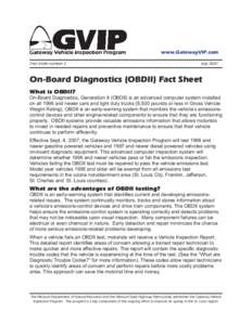 www.GatewayVIP.com Fact sheet number 2 July[removed]On-Board Diagnostics (OBDII) Fact Sheet