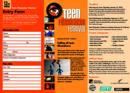 12th  Teen Filmmaker Festival 2