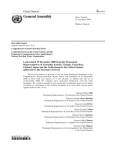 Comprehensive Nuclear-Test-Ban Treaty / United Nations / Nuclear Non-Proliferation Treaty / Thomas Stelzer / International relations / Foreign relations of India / 106th United States Congress