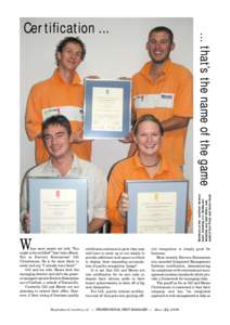 Members of the ‘certified’ Environ team: standing (l-r): Bobby-Jon Sabadina and Josh Miller, and, seated Tom Prest and Helen Hook.  W