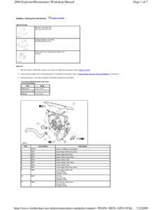 2004 Explorer/Mountaineer Workshop Manual  Radiator, Cooling Fan and Shroud Page 1 of 7