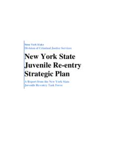 New York State Division of Criminal Justice Services New York State Juvenile Re-entry Strategic Plan