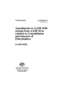 AASB Standard  AASB[removed]October[removed]Amendments to AASB 1038