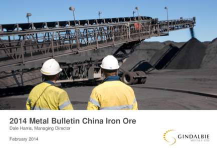 2014 Metal Bulletin China Iron Ore Dale Harris, Managing Director February 2014  Disclaimer