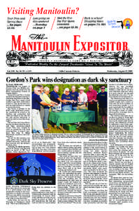 Visiting Manitoulin? Tour Prov and Spring Bays ...See pages 3A-5A