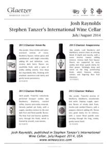 Josh Raynolds Stephen Tanzer’s International Wine Cellar July/AugustGlaetzer Amon-RaGlaetzer Anaperenna