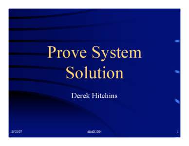Prove System Solution Derek Hitchins[removed]
