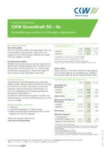Preisblatt Stromprodukt  CKW GrossKraft S6 – fix Stromlieferung wird fix für 6 Stunden unterbrochen  Das müssen Sie wissen