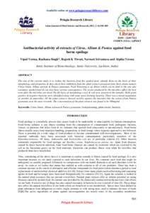 Available online at www.pelagiaresearchlibrary.com  Pelagia Research Library Asian Journal of Plant Science and Research, 2012, 2 (4):[removed]ISSN : [removed]