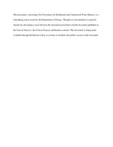 Notice of proposed rulemaking / Federal Register / Code of Federal Regulations / Government / Law / Politics / United States administrative law / Rulemaking / Water heating