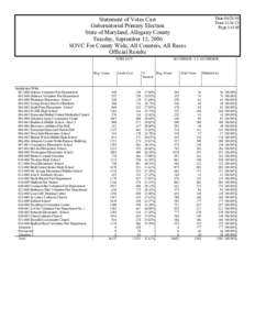 Date:[removed]Time:13:36:23 Page:1 of 48 Statement of Votes Cast Gubernatorial Primary Election