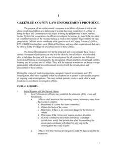 GREENLEE COUNTY LAW ENFORCEMENT PROTOCOL