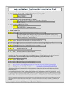 Irrigated Wheat Producer Documentation Tool