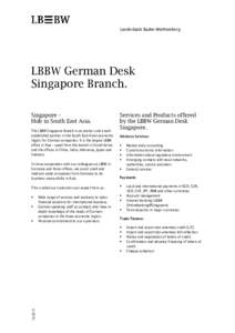 Landesbank Baden-Württemberg  LBBW German Desk Singapore Branch. Par