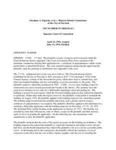 Abraham A. Figarsky et al. v. Historic District Commission of the City of Norwich [NO NUMBER IN ORIGINAL]
