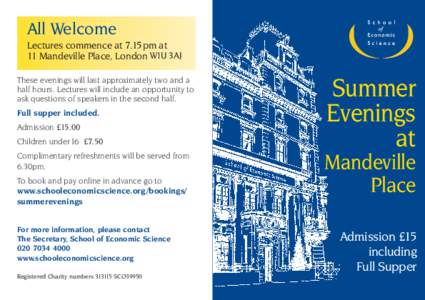 Mandeville Summer Lectures