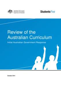 Review of the Australian Curriculum Initial Australian Government Response October 2014