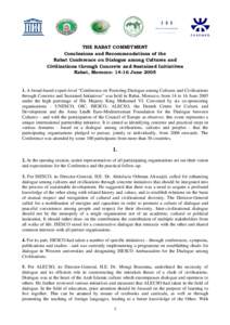 The Rabat Declaration on Dialogue among Cultures and Civilizations