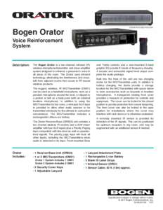 COVER IN CLOSED POSITION  Bogen Orator Voice Reinforcement System