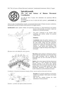 SDI: ”The Art Science of Human Movement Coordination”; Spiraldynamik International, Zürich, (17 pages)  Spiraldynamik The Art and Coordination