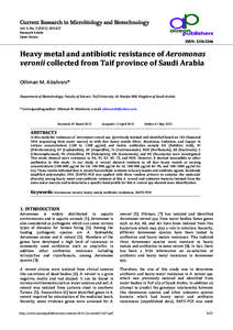 Molecular biology / Microbiology / Aeromonas veronii / Aeromonas / Antibiotic resistance / RAPD / Antimicrobial / Pefloxacin / Polymerase chain reaction / Biology / Proteobacteria / Antibiotics