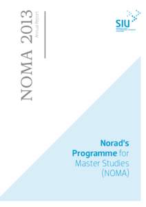 Annual Report  NOMA 2013 Norad’s Programme for