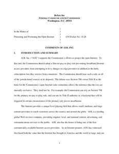 Computing / Electronic engineering / Wireless networking / Network neutrality / Broadband / AOL / Wireless broadband / Internet service provider / Network neutrality in the United States / Internet access / Internet / Computer law