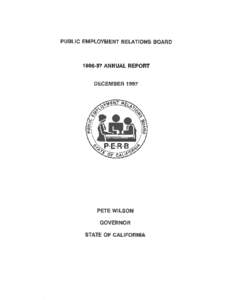 PUBLIC EMPLOYMENT RELATIONS BOARD[removed]ANNUAL REPORT DECEMBER 1997