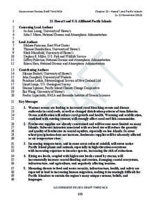 Chapter 23 – Hawai‘i and Pacific Islands (v. 22 November[removed]Government Review Draft Third NCA  23. Hawai‘i and U.S. Affiliated Pacific Islands