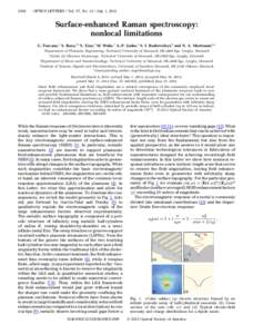 2538  OPTICS LETTERS / Vol. 37, No[removed]July 1, 2012 Surface-enhanced Raman spectroscopy: nonlocal limitations