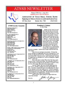 ATSSB NEWSLETTER Volume XXIV, No. 1, June 2014 Updated June 3, 2014 at 5:00 p.m.  ASSOCIATION