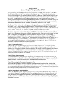 Scope of Work Sponsor Floodplain Management Plan (FPMP) As documented in the United States Army Corps of Engineers (USACE) Policy Guidance Letter (PGL) No. 52, Section 202 (c.) of the Water Resources Development Act of 1