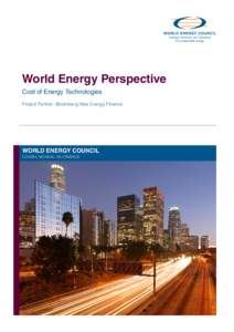 For sustainable energy.  World Energy Perspective Cost of Energy Technologies Project Partner: Bloomberg New Energy Finance