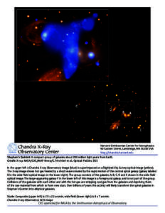 Chandra X-Ray Observatory Center Harvard-Smithsonian Center for Astrophysics 60 Garden Street, Cambridge, MA[removed]USA http://chandra.harvard.edu