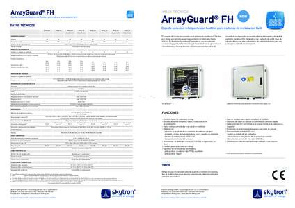 ArrayGuard® FH  HOJA TÉCNICA Caja de conexión inteligente con fusibles para cadenas de instalación fácil