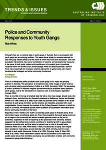 Police and community responses to youth gangs