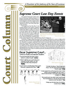A Newsletter of the Judiciary of the State of Louisiana  Court Column Volume 5, No. 2