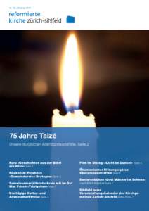 Nr. 10, OktoberJahre Taizé Unsere liturgischen Abendgottesdienste, Seite 2  Kurs «Geschichten aus der Bibel