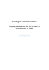 Providing an Alternative to Silence: Towards Greater Protection and Support for Whistleblowers in the EU Country Report: Poland