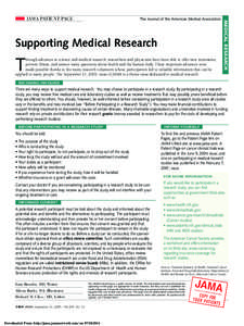The Journal of the American Medical Association  Supporting Medical Research T