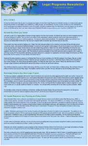 Legal Programs Newsletter