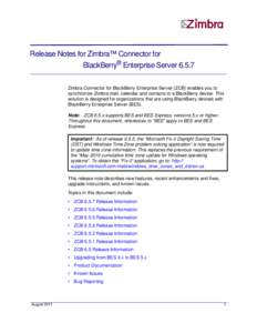 ZimbraBESConnector-656-ReleaseNotes.fm