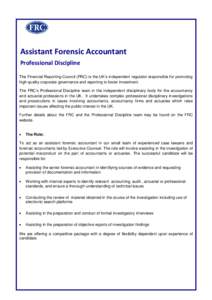 Forensic accounting / Accountant / Actuary / Financial Reporting Council / Accountancy & Actuarial Discipline Board / Institute and Faculty of Actuaries / Accountancy / Business / Forensic accountant