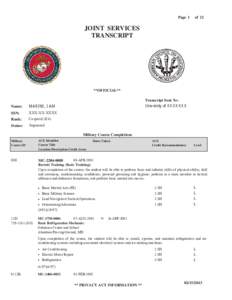 Page 1  of 12 JOINT SERVICES TRANSCRIPT