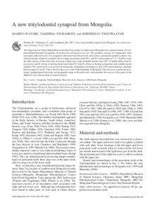 A new tritylodontid synapsid from Mongolia